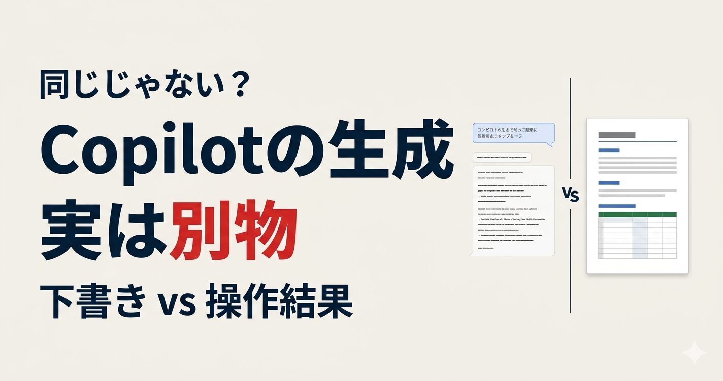 Copilot ChatとWord・Excelの「生成の違い」とは？実は別物です